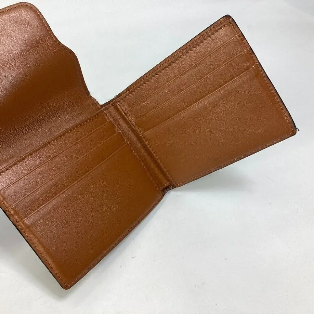 CELINE Card Case triomphe wallet with flap Folded wallet Leather Brown